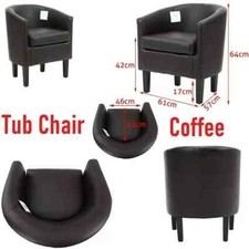 Faux Leather Tub Chair – Luxury Armchair for Dining, Living, Office & Reception