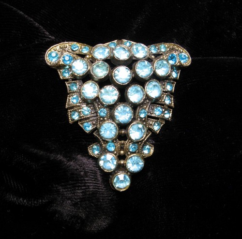 Vintage aqua rhinestone - aqua,
