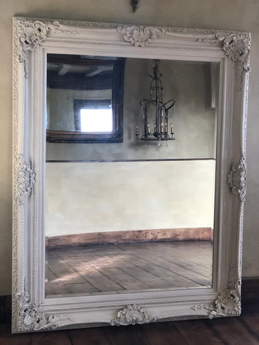 Ivory white cream ornate large - white,