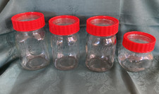4 x Vintage Kilner Ravenhead Red  Pickle Jar Stackable Screw Lid Glass