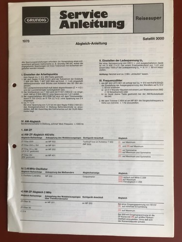 Grundig satellit 3000 - 3000, service