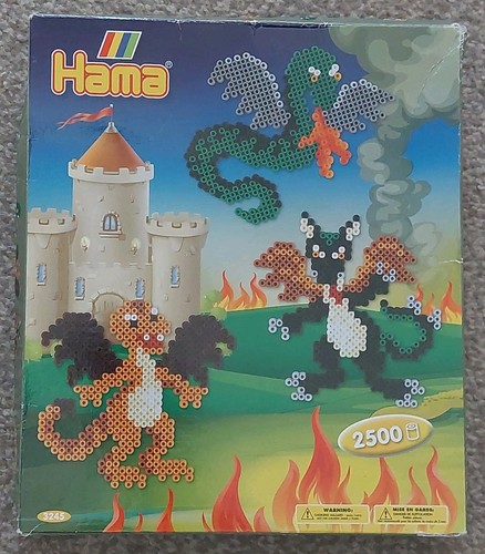 Hama beads dragons gift box - dragons,