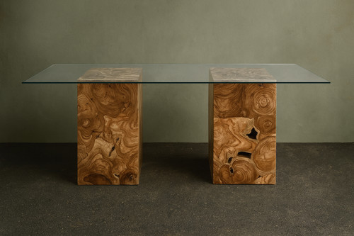 Teak root dining table with - teak,