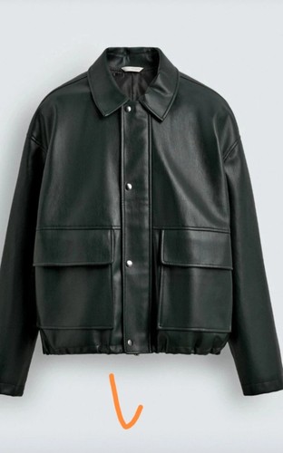 Zara green faux - , leather