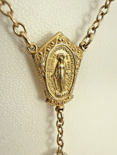 Vintage 12k Gold Filled Clear Crystal Rosary Beads Elegant Catholic