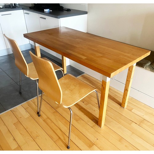 Custom beech table and - , 2