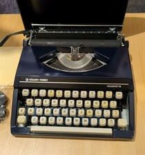 Silver-Reed Silverette Manual Typewriter Dark Blue with Hard Case & Instructions