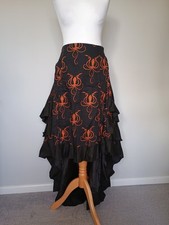 Dracula Clothing Octopus Bustle Skirt Goth Steampunk Ruffle Hitch Ruched 12 14