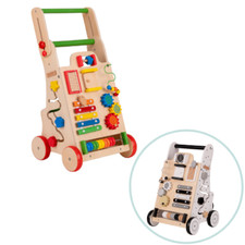 KiddyMoon Interactive Wooden Baby Walker for Children WK
