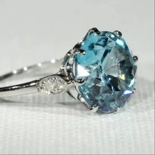 3.39 Ct Round Cut Aquamarine