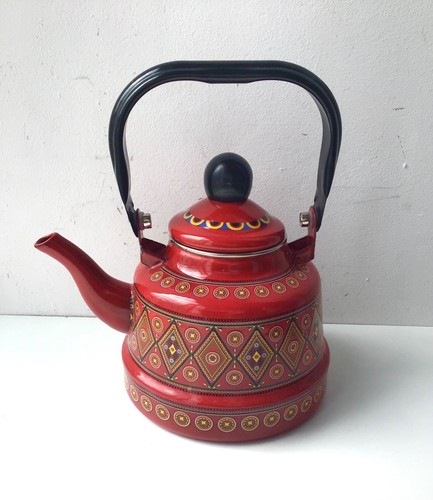 Decorative enamel kettle red - decorative,