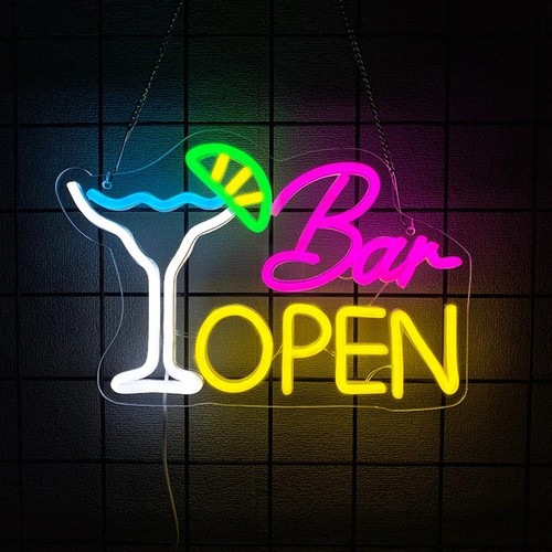 Bar open neon sign led - bar,