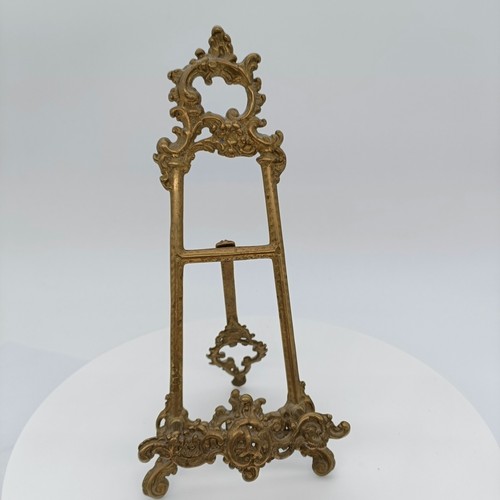 Vintage brass easel - :, plate