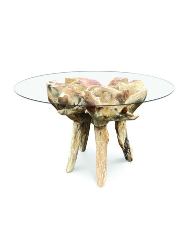 Teak root round - teak, dining