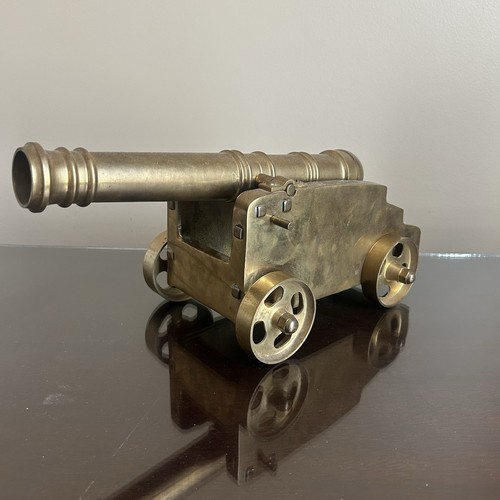 Vintage brass cannon wheel - 4,