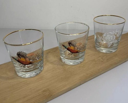 Pheasant tumbler glass - glass, x2