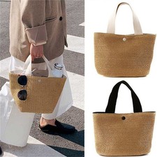 Ladies Wicker Handbag Bag Tote Beach Straw Woven Summer Rattan Basket Bags Decor