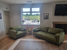 Green Fabric Sofas UK Made. Whole Sale Price FREE, QUICK & EASY DELIVERY!