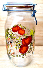 Vintage Glass Ball Wire Jar Canister Storage Garden Vegetables Arc France 2L