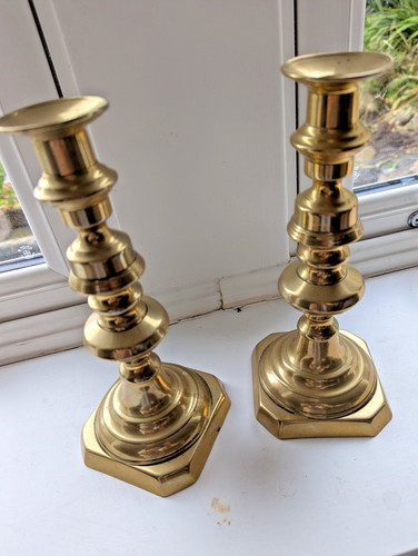 Pair victorian brass large - of,