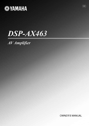 Yamaha dsp ax463 - dsp-ax463, amplifier