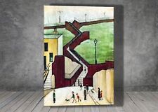 L. S. Lowry Town Steps Maryport  CANVAS PAINTING ART PRINT POSTER 1596