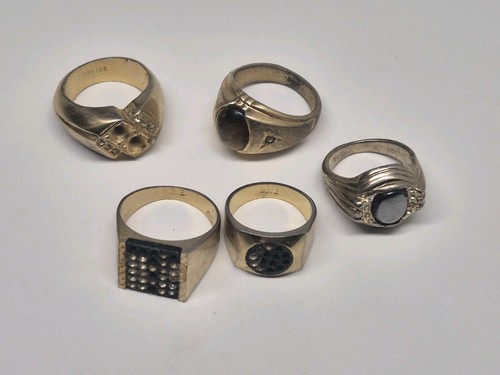Mens gold plated ring - lot, of