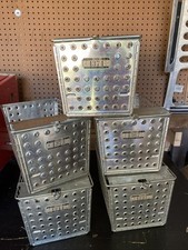 (5) Vintage Lyon Steel Wire Locker Baskets Gym Shelf Garage Shop Storage