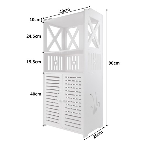 White bathroom cabinet storage - white,