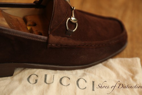 Gucci brown suede silver bit - gucci,