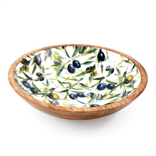 Olive enamelled mango - mango, wood