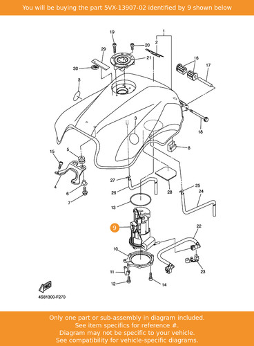 Yamaha fuel pump - pump, comp