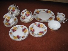 Royal Stafford Bone China 24 piece Tea set  Dahlia pattern Excellent Condition 