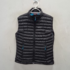 Rab Microlight Down Puffer Black Vest Gilet Bodywarmer Pertex Nikwax Size UK 12