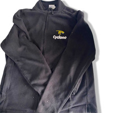 Vintage men Cyclone black fleece full zip jacket in L|SKU 6315