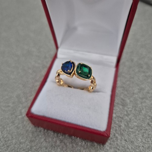 Simulated emerald and sapphire - simulated,