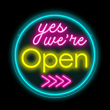 Yes We Are Open Neon Sign