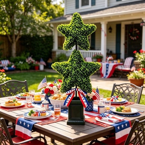 Artificial green star shape - star,