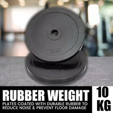 2" Olympic Rubber Coated Plates 10kg Weight Lifting Disc Pair Gym Bar 5cm Pair