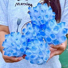 5.4LB   Newly discovered blue crystal cluster flower shaped mineral specimen