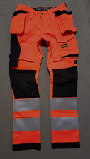 SNICKERS 6243 AllroundWork Hi Vis Stretch trousers Size 148 (33W, 35L) holster