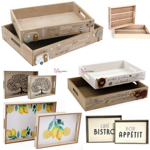 Rustic wooden serving tray - rustic, –