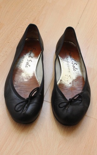 French sole black leather - black, jane