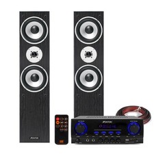Fenton SHFT60B Tower Speaker System with Bluetooth AV440 Amplifier - Home Audio