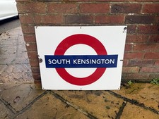 Original London Underground Railway Enamel Sign - SOUTH KENSINGTON