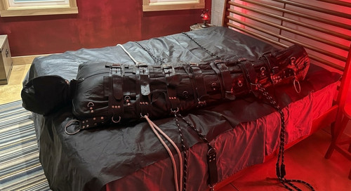 Bdsm leather sleepsack - bdsm,