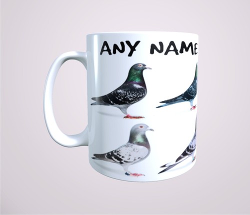 Racing pigeon personalised mug - pigeon,