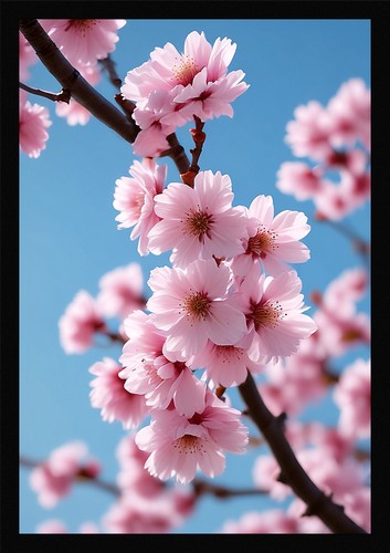 Vibrant cherry blossom framed - vibrant,