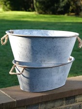 Large 58cm Oval Zinc Garden