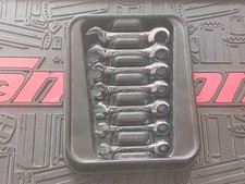 Snap On 7-Pc Metric Flank Drive® Stubby Ratcheting Spanner Set 8-14mm OXKRM707